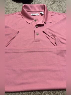 ♥️Cubavera Men’s Rose Pink Textured Polo
